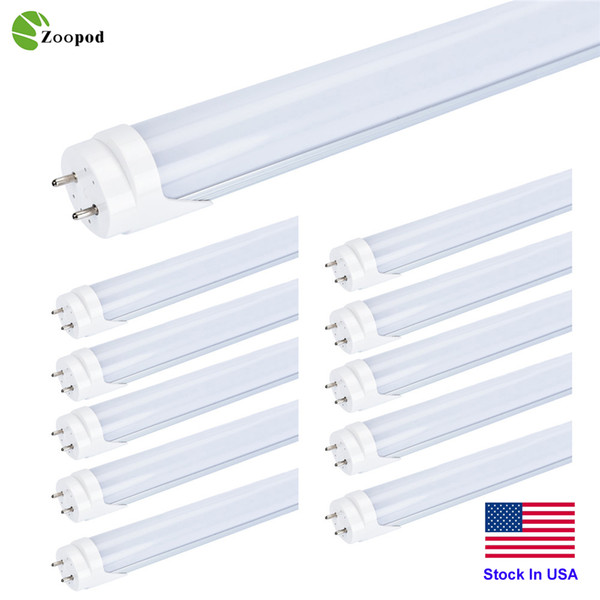 Zoopod 10PCS 9W 2ft 6000K Bright White 110V T8 LED Tube Bulb Light Both-End Power CE RoHS