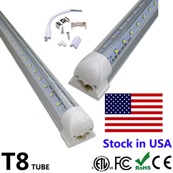 25pcs 4ft 5ft 6ft 8ft LED Tube Light V Shape Integrated LED Tubes 4 5 6 8 ft Cooler Door Freezer LED Lighting