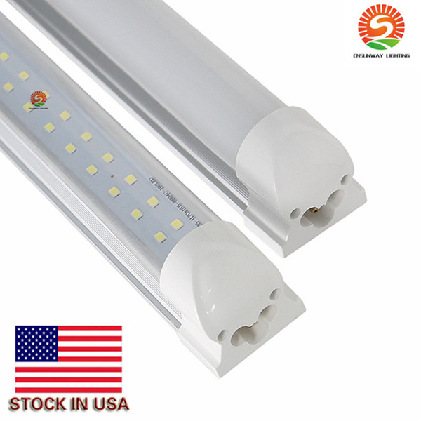 ( tube+base ) integrated LED tube light lamp T8 2400mm 2.4M 8 FT 72W 7800LM SMD 2835 384led LED light tube t8 Stock USA