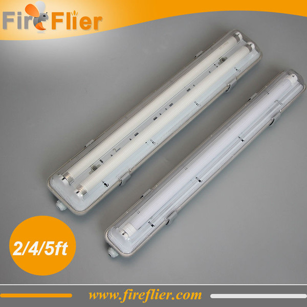 Free Shipping 16pcs IP65 60cm 2ft double led tubes lighting fixture 2*9w 0.6m 600mm waterproof tubes 18w G13 base tube lamp