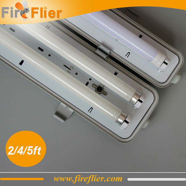 Free Shipping 8pcs IP65 60cm 120cm 150cm LED tube lighting fixture waterproof triproof T8 led fixture 2*9w 2*18w 2*24w vapor proof light led