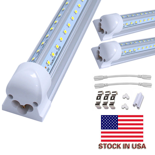 T8 V shaped 8ft led tube lights integrated 2ft 3ft 4ft 5ft 6ft 8 foot cooler door lighting double row shop lights tubes fluorescent fixture