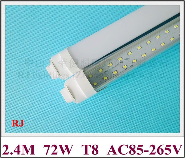 R17D cap T8 LED tube fluorescent LED tube bulb double row 2400mm SMD2835 384 led 72W ultra bright RJ-LTR17D-24-72U