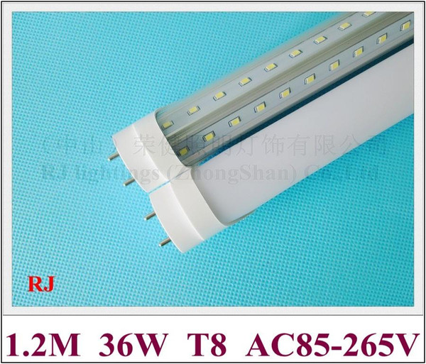 V-style G13 T8 LED tube fluorescent LED tube bulb double row 1200mm SMD2835 192 led (2*96led) 36W 270° beam angle RJ-LT-12-36V