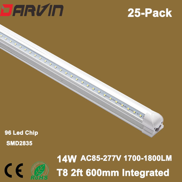 Led Tube 110V 220V V shade T8 Led Tube Light 2ft 600mm High Lumen With CE Rohs Approved Manufacture Price, Fee Shipping