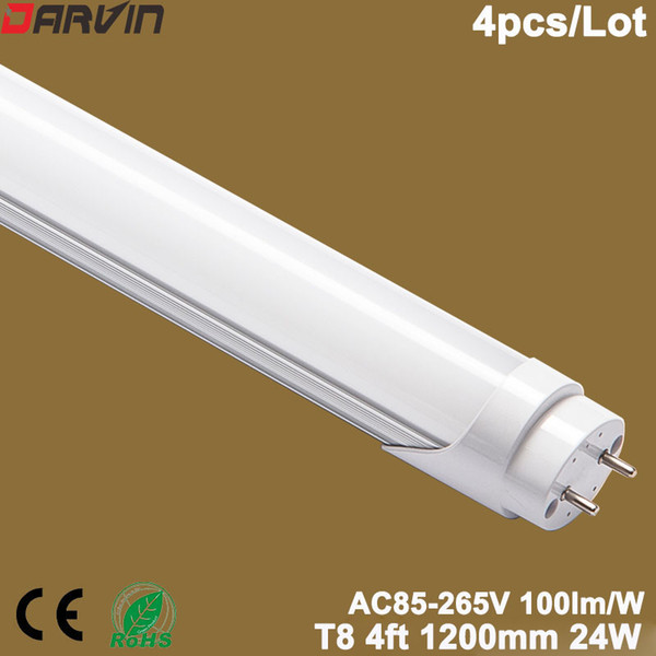 Led Tube Light T8 Split Light 4 foots 1200mm 24W Super Bright Energy Saving Lamp AC85-265V, 110V, 220V