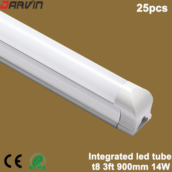 Led T8 Tube Light 3 feets 90cm 900mm 14W Integrated Led Tube Fluorescent Light Energy Saving Led Lamp SMD2835 AC110V 220V 85-265V Input