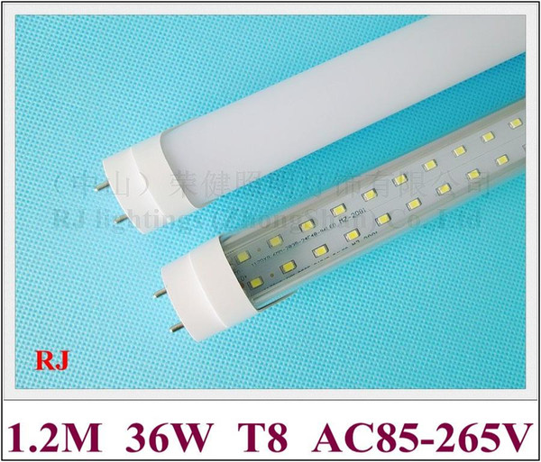 SMD 2835 G13 T8 LED tube fluorescent LED tube bulb double row 1200mm SMD2835 192 led (2*96led) 36W ultra bright RJ-LT-12-36U