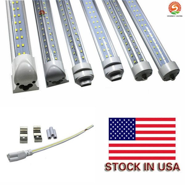 72W Led Tube T8 8ft FA8 Single Pin G13 R17D Integrated Double Sides SMD2835 Led Light Tubes 8 foot UL AC85-265V