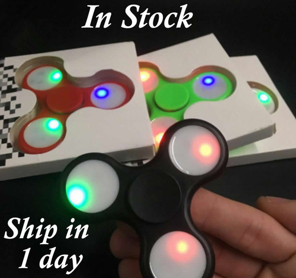Newest triangle LED Hand Spinner plastic LED Fidget Spinner Finger Fingertip Gyro Tri-Spinner Handspinner Fidget Toys EDC Decompression Toy