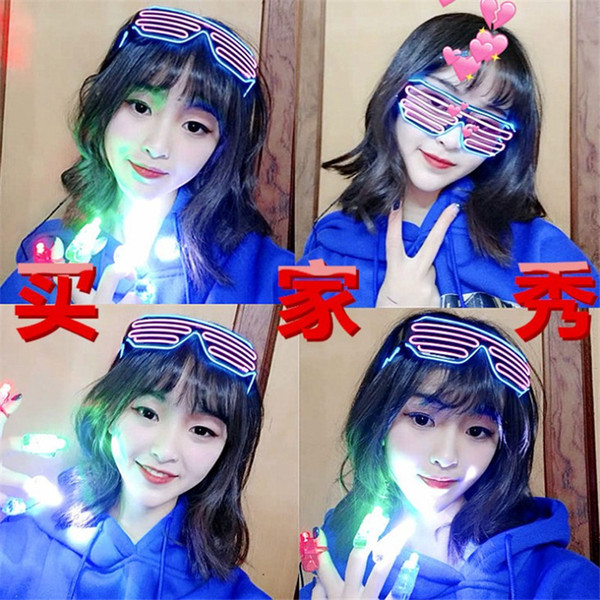 10 pcs/lot Double Color EL Wire Glasses/Flashing Glasses/Shutter Lighting Glasses For DJ/Party/Festivals