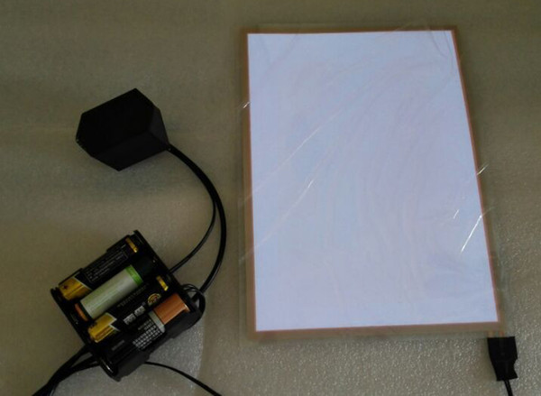 Wholesale Portable White Light On/Pink Color Off A5 Size EL Backlight Panel/EL Backlight With Battery Box