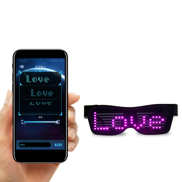 Customizable Bluetooth LED Glasses for Raves, Festivals, Fun, Parties, Sports, Costumes, EDM, Flashing - Display Messages,Drawings