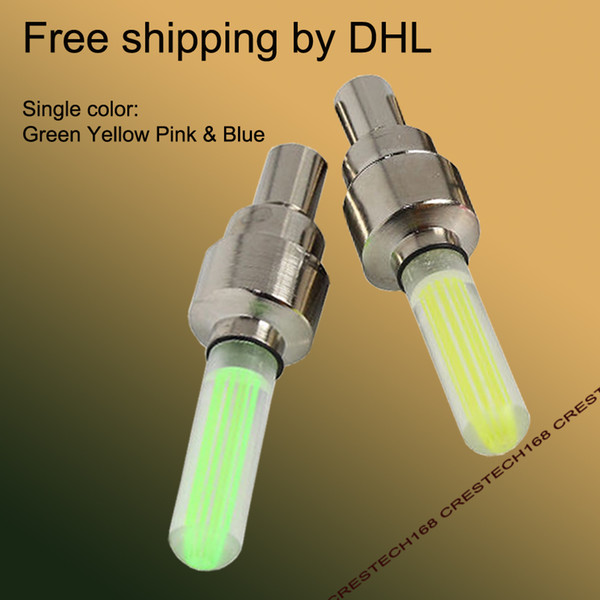 DHL free shipping bike Wheel Flash Light Bike Motorbicycle Tire Valve Cap Neon LED Flash Lighting