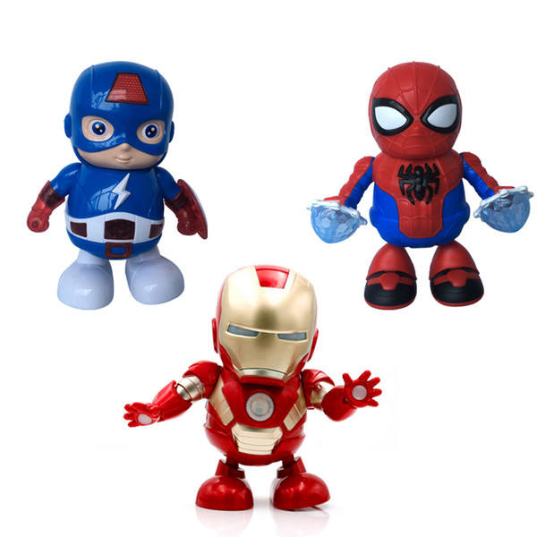 Dancing Robots - Mini Dancing Iron Man Marvel Fingers Avengers Toys, Dancing Robot Light Electric Music Toy with Music Boys Girls Gift