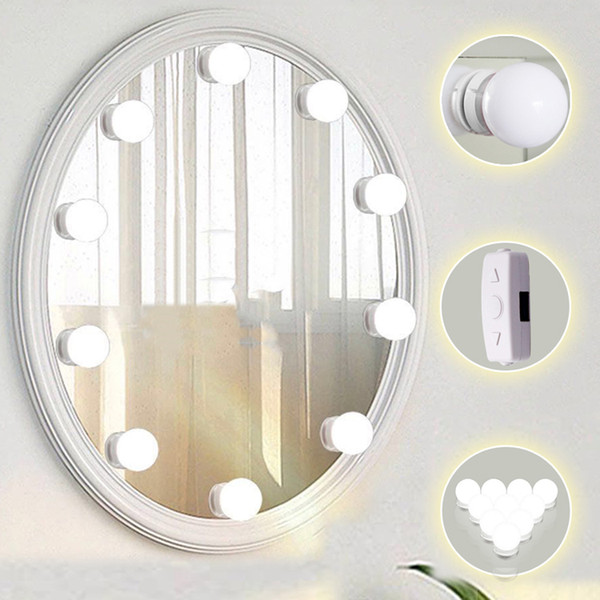 LED Lights for Mirror with Dimmer and USB Phone Charger,LED Makeup Mirror Lights Kit Hollywood Style Lighting Fixture