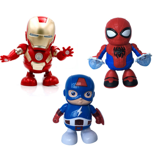 DANCE HERO 2022Dancing Iron Man Marvel Fingers Avengers Toys with Music , for Child Boys Girls Gift