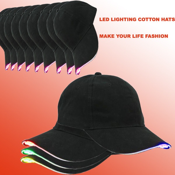 LED lighting Hats Unisex Luminous Bling Baseball Led Cap Easily Adjustable For Hunting, Jogging, Angling Outdoor Night sports & Parties