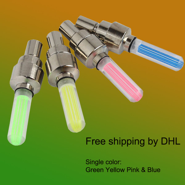 DHL shipping Led Flash Tyre Wheel Valve Cap Light For Car Bike Bicycle Motorbicycle Wheel Light Tire