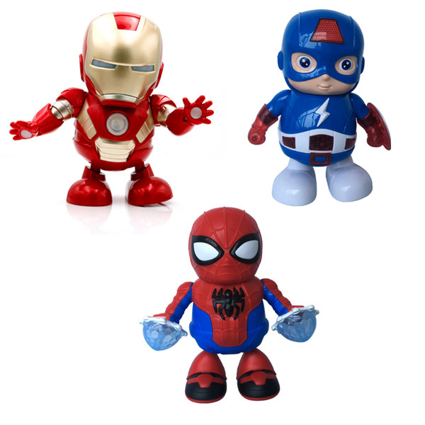 DANCE HERO Dancing Robots - Mini Dancing Iron Man Marvel Fingers Avengers Toys, Dancing Robot Lights Electric Music Toy with Music