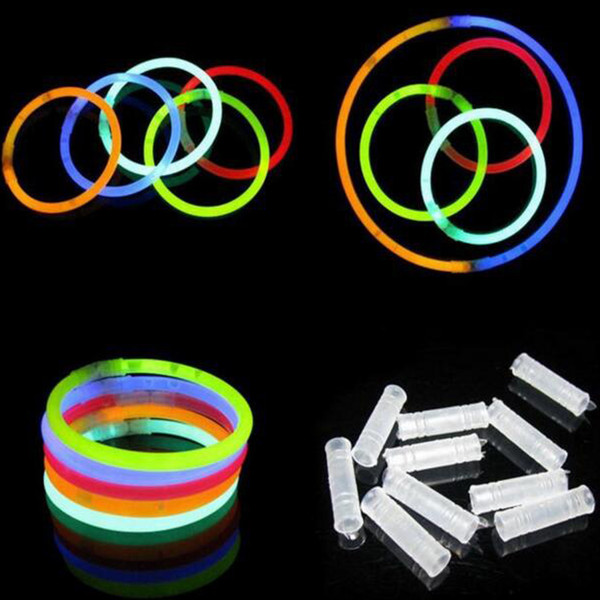 Multi Color Hot Glow Stick Bracelet Necklaces Neon Party LED Flashing Light Stick Wand Novelty Toy LED Vocal Concert LED Flash Sticks 300pcs