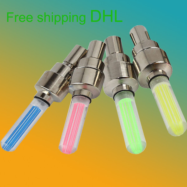 New DHL free shipping Bicycle Wheel Flash Light, WCIC 4-Pack Bike Motorbicycle Tire Valve Cap Neon LED Flash Lighting