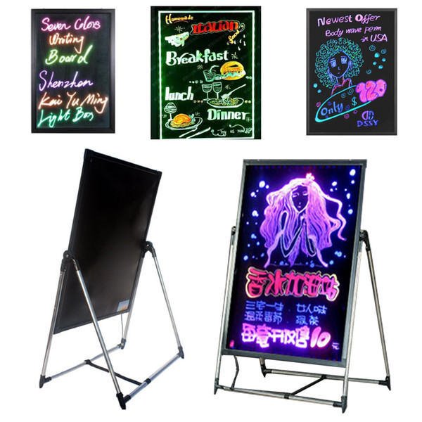 LED Message Writing Board Illuminated Erasable Neon Effect Restaurant Menu Sign with 8 colors Markers DIY Message chalkboard