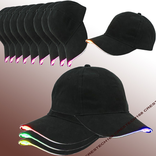 Sport hats LED hats Hot Fashion Black Cotton Fabric LED Lighted Glow Club Party Hats Travel Baseball Cap