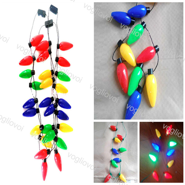 LED Necklace 9LED 13LED Light Up Bulb Party Favors For Adults Or Kids As Christmas and New Year Gift EPACKET