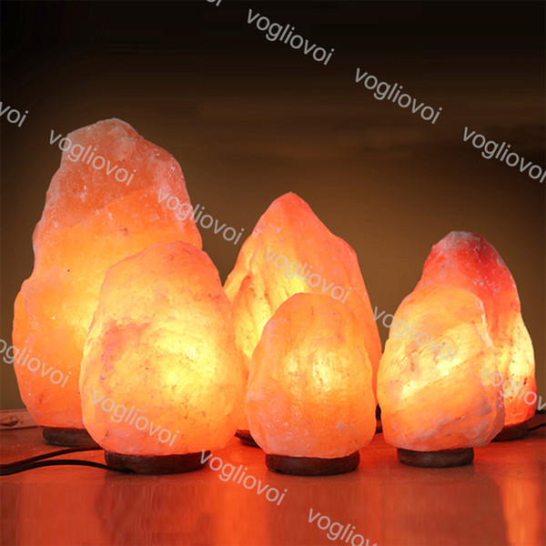 Novelty Lighting Table Lamp Himalayan Natural Salt Lamp 7W 110V Bulb E12 Socket Original Replacement Cord with Dimmer Switch DHL