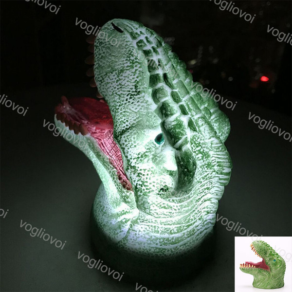 Halloween Decorations 3D Colorful Dinosaur Night Lights Patted Lights Lifelike Big Mouth Dinosaur LED Toy Bedroom Decor Table lamp Boy DHL