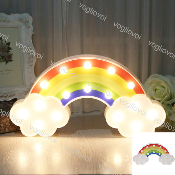 Novelty Lighting Night Light Rainbow Wall Lamps Battery Powered For Kids Rooms Decor Plastic Table Party Decorative Lights EPACKET