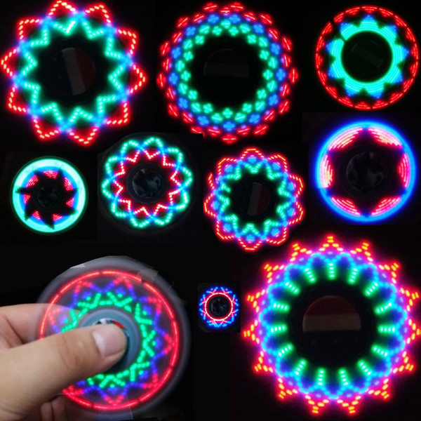 American Flag LED Fidget Spinner Light Hand Spinner Triangle Finger Spinning Top Colorful Decompression Fingers Tip Tops Toys