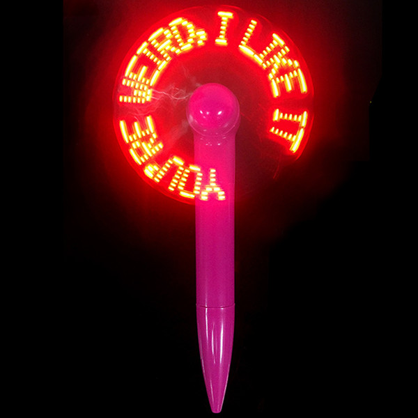 LED Flashing Message pen Fan,Light up LED Luminous Fan Pen,keep cool this summer Novelty Gift 2018 new.