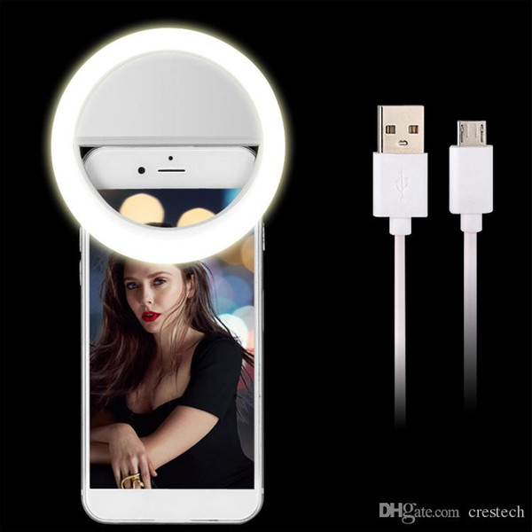 LED Ring Selfie Light USB Rechargeable rings selfies Fill Light Supplementary Lighting Camera Photography AAA Battery Smart Mobile Phones