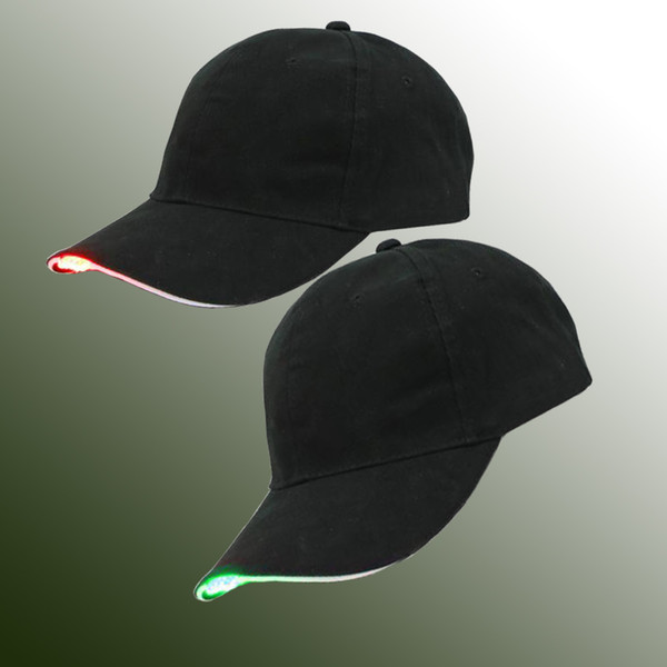 LED hats Hot Fashion Black Cotton Fabric LED Lighted Glow Club Party Hats Travel Baseball Cap