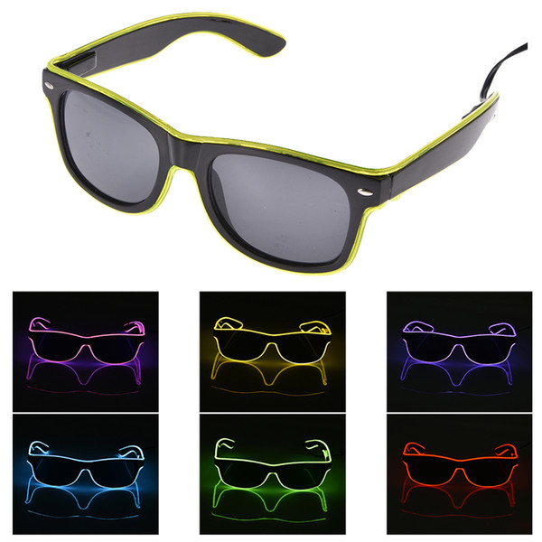 NEW Fashion 10 Colors Flashing EL Wire Led Glasses Luminous Party Decorative Lighting Classic Gift Bright Light Festival Gift