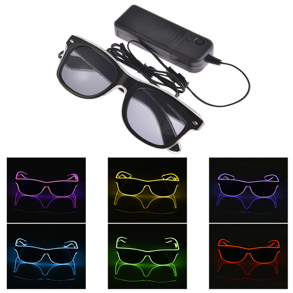 Voice control EL Wire LED Glasses Glowing Party Supplies Lighting Novelty Gift Bright Light Festival Party Glow Sunglasses