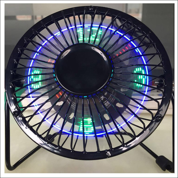 New and hot table top LED clock Flod fan USB fan with watch temperature USB connector 5V ventilator fan