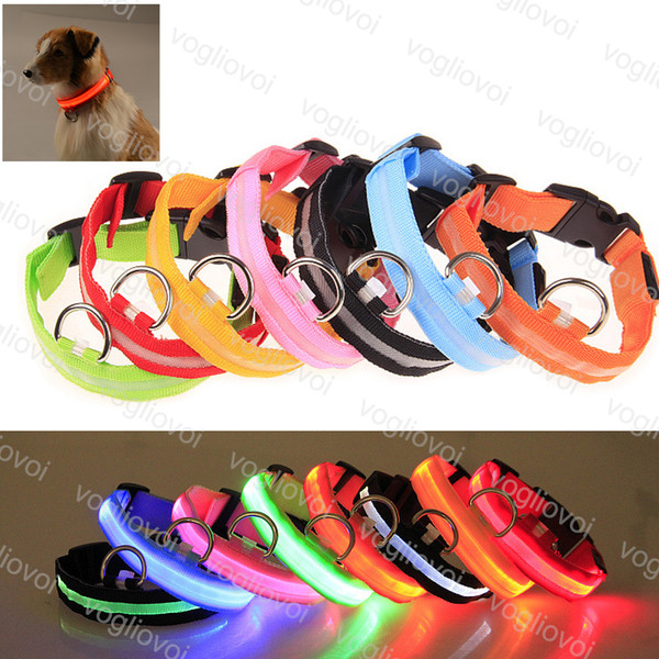 Novelty Lighting LED Dog Collar USB Rechargeable Night Safety Flashing Glow Pet Dog Cat Collar With Usb Cable Charging Dogs Accessory DHL