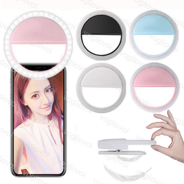 Camera Lights 3W USB Charge Battery Selfie Portable Flash Led Photography Ring Light Enhancing Photography For Iphone Samsung LG Ipad DHL