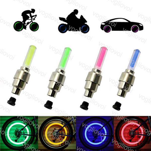 LED Wheel Lights Flash Bike Tyre Valve Cap Lamo Bike Motorcycle Car Wheel Lamp Tyre Aluminium Material LED Car Light EUB