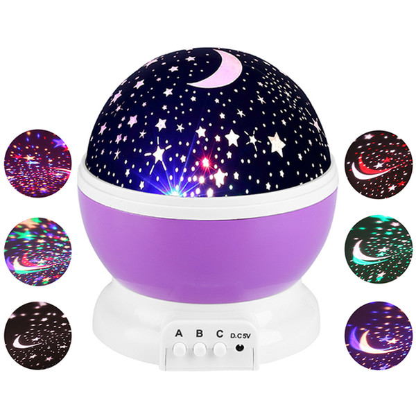 Stars Starry Sky LED Night Light Projector Luminaria Moon Novelty Table Night Lamp Battery USB Nightlight For Children Baby