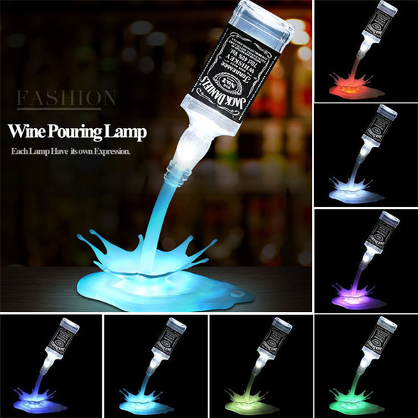 Novelty Pour the lamp LED Night Light Wine Pour Wine 3D Rechargeable USB Touch Switch Fantasy Wine Bottle Decoration Bar Party Lamp