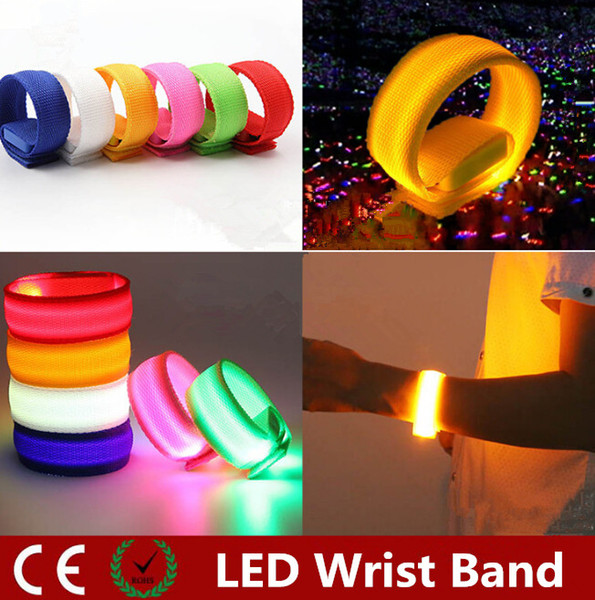 Novelty Lighting Nylon Band LED Flashing Arm Band Wrist Strap Armband light for Outdoor Sports Safety 22cm Party Club Cheer Night Light