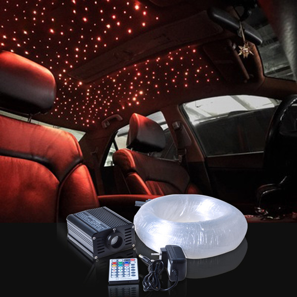 New Novelty Light LED Fiber Optic Star Ceiling Kit Mixed With 16w Rgbw Led Fiber Optic Light Engine 28 Keys Remote Controller