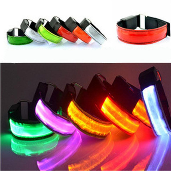 LED Optical Fiber Light-emitting led Arm Band Luminous Arm Belt Running Riding Cheer Props Warnings Fluorescence Reflection LED Arm Band