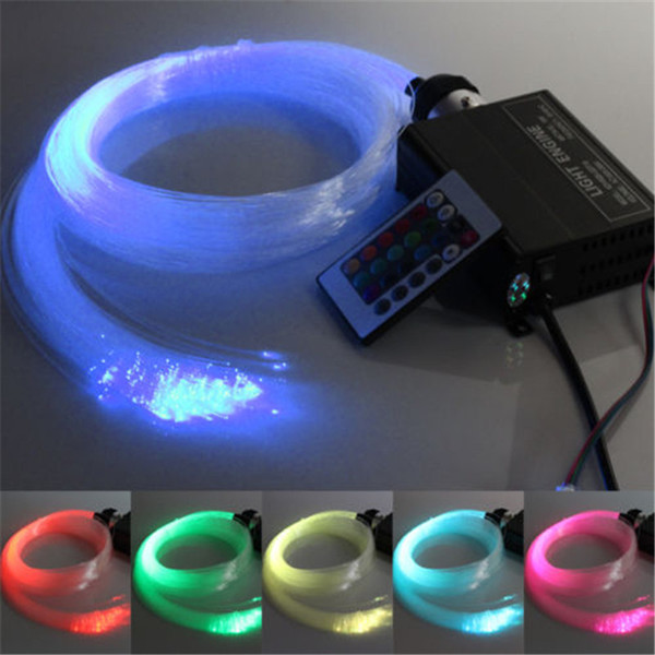 2015 Novelty Lighting RGB LED Plastic Fiber Optic Star Ceiling Kit Light 150pcs 0.75mm 2M+16W RGB Optical Fiber Lights Engine+24key Remote