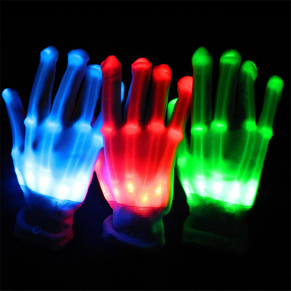 LED lighting gloves flashing cosplay novelty glove led light toy Halloween Party LED gloves 6 colors choice Novelty Lighting