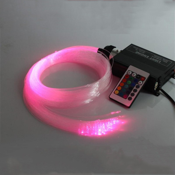 Novelty Lighting LED Fiber Optic Light 16W RGB Multi-Colored Fibre DIY 200pcs 2m 1.0mm Ceiling Light Engine +24key remote One set Light